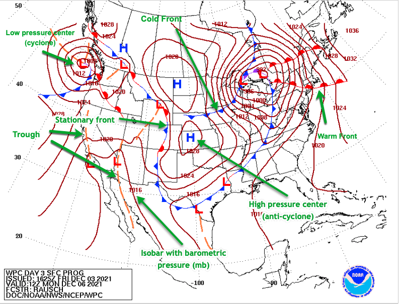 Surface Analysis Chart Depicts