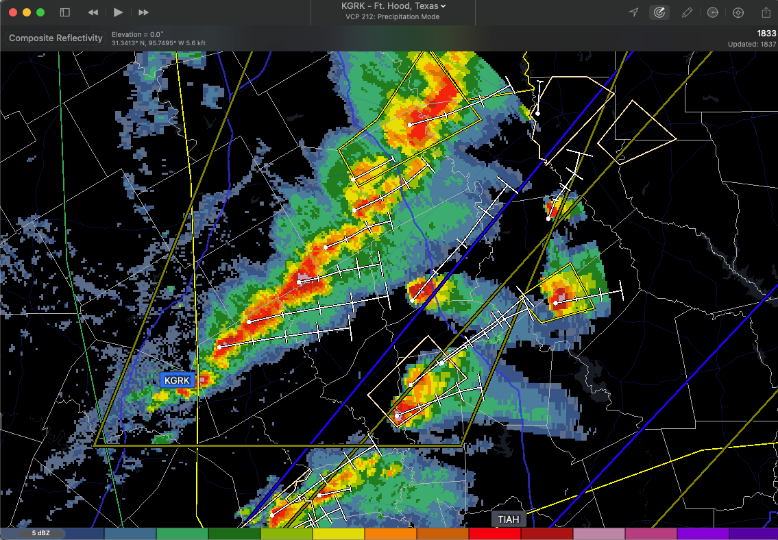 Fig. 6—Allison House radar display in Radarscope.