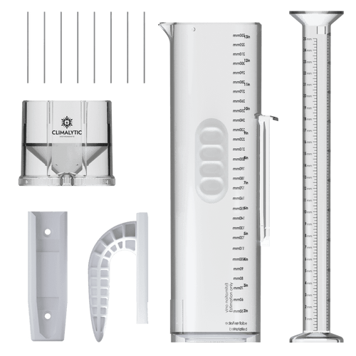 Climalytic Tropo Rain Gauge & Snow Gauge - Freeze-Proof All Weather Gauge  for Extended Outdoor Use - Large 13.5” Capacity - Professional